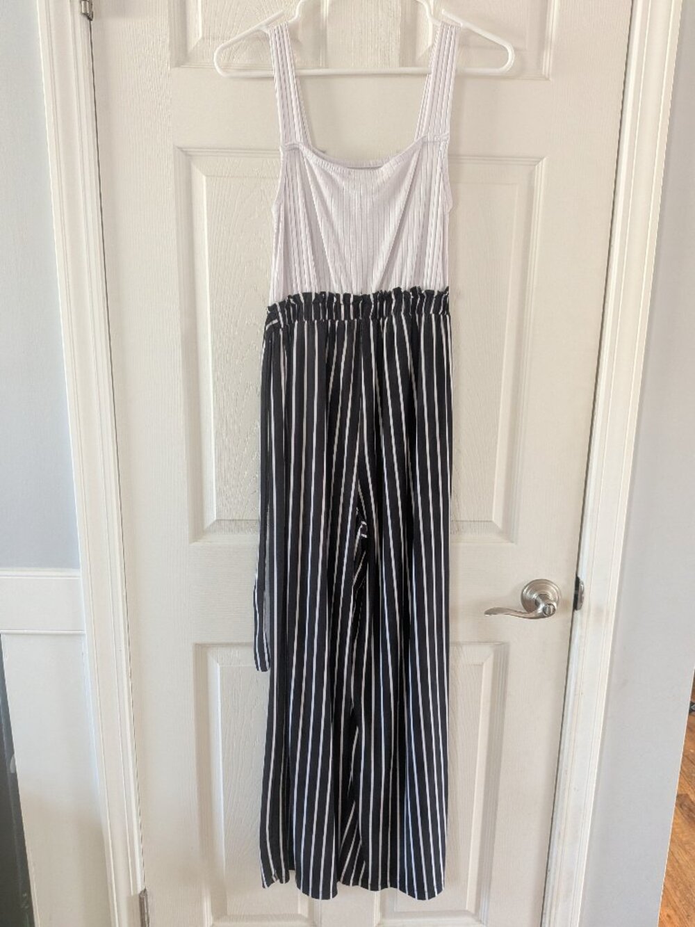 Black & White Striped Tank Jumpsuit